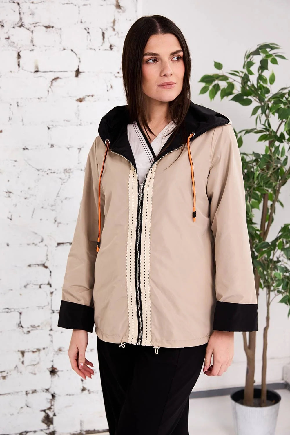 Sand And Black Reversible Coat