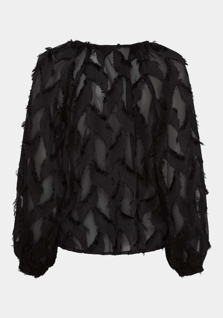 Black Top With Tie Detail