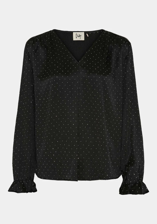 Black Delta Shiny Blouse