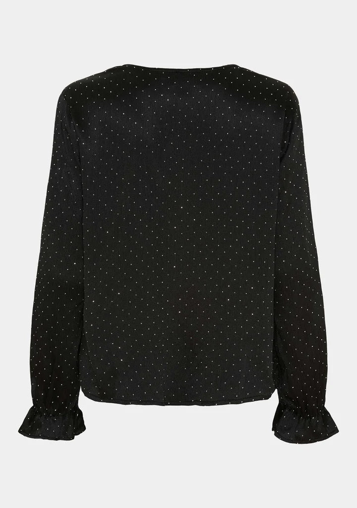 Black Delta Shiny Blouse