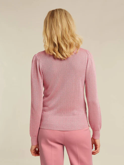 Duke Pink Knit Top With Shimmer