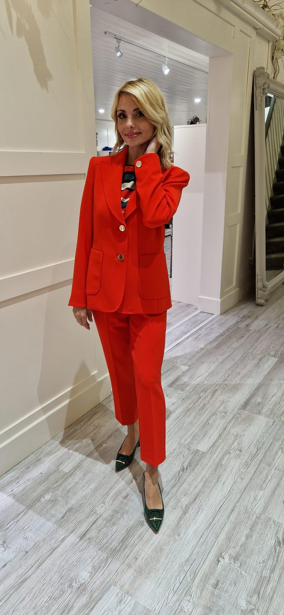 Red Blazer With Front Pockets