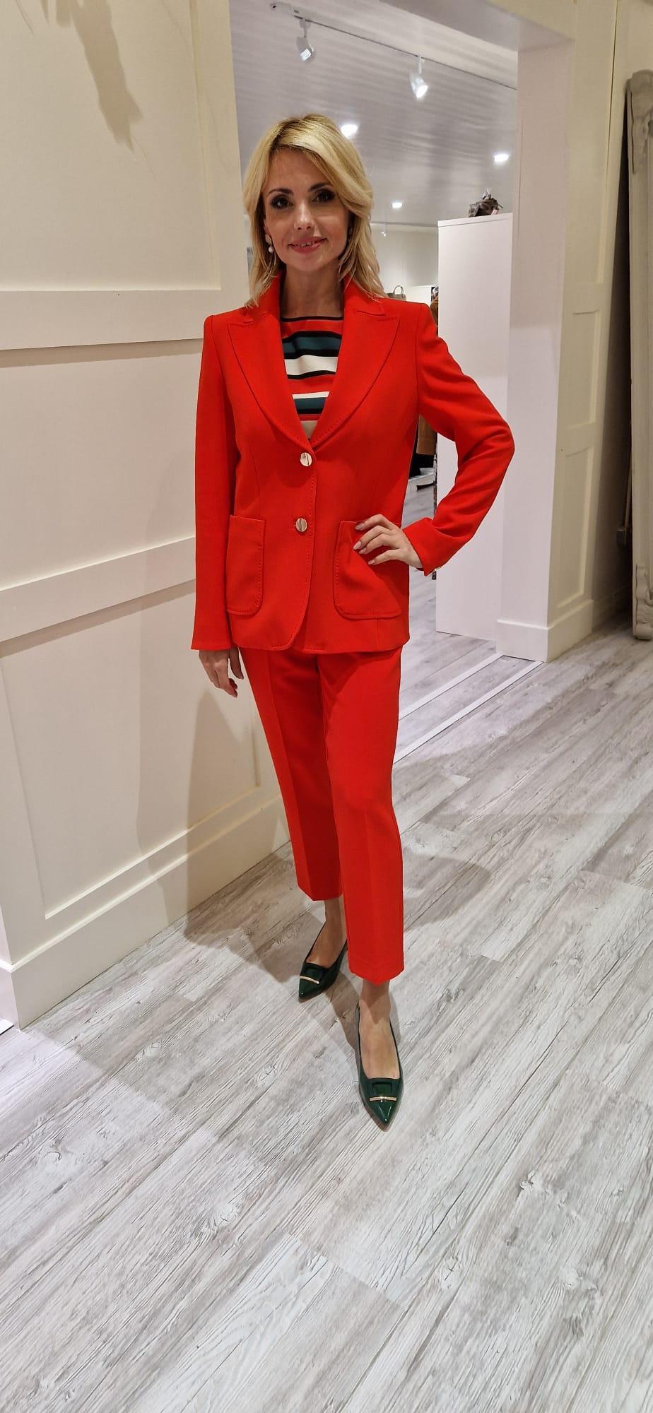 Red Blazer With Front Pockets