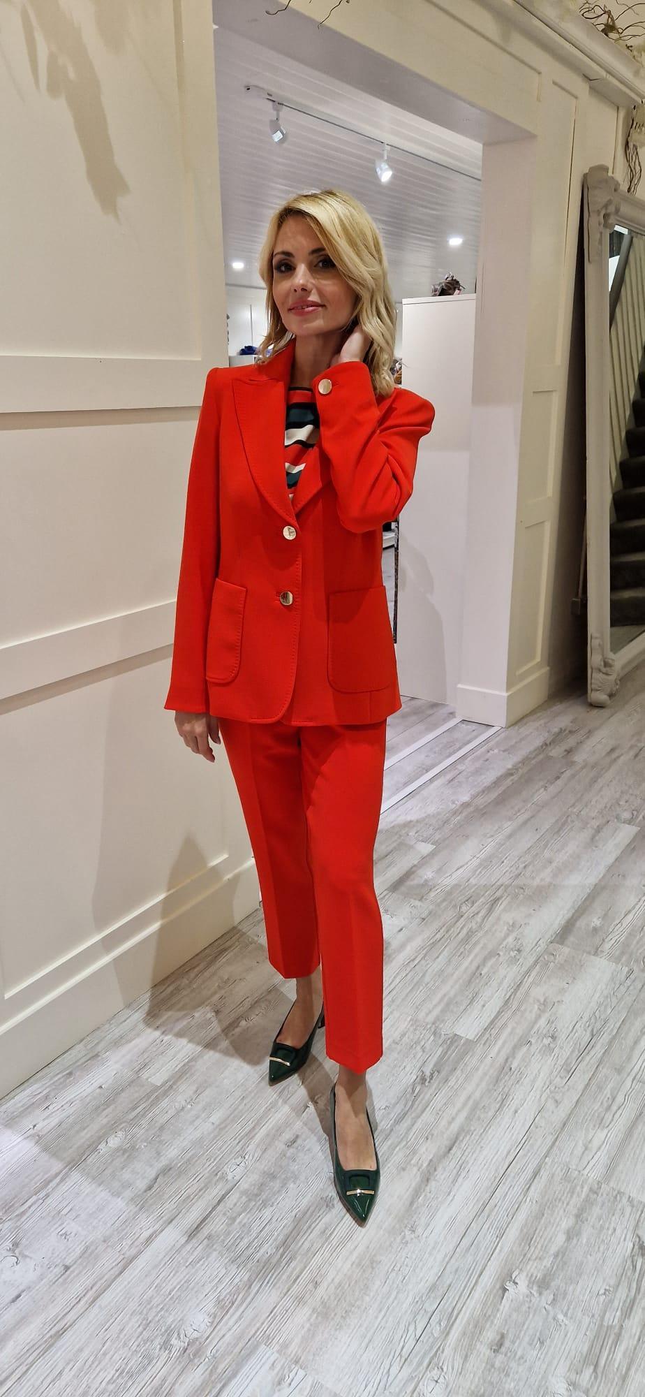 Red Blazer With Front Pockets