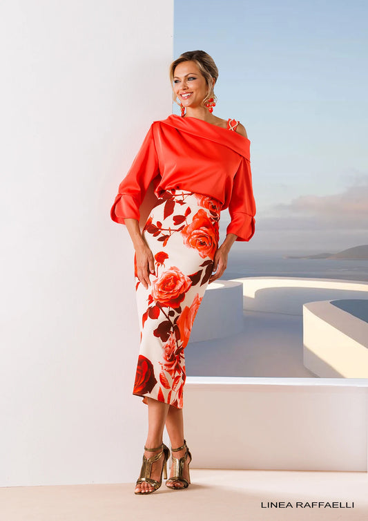 Orange Satin Top