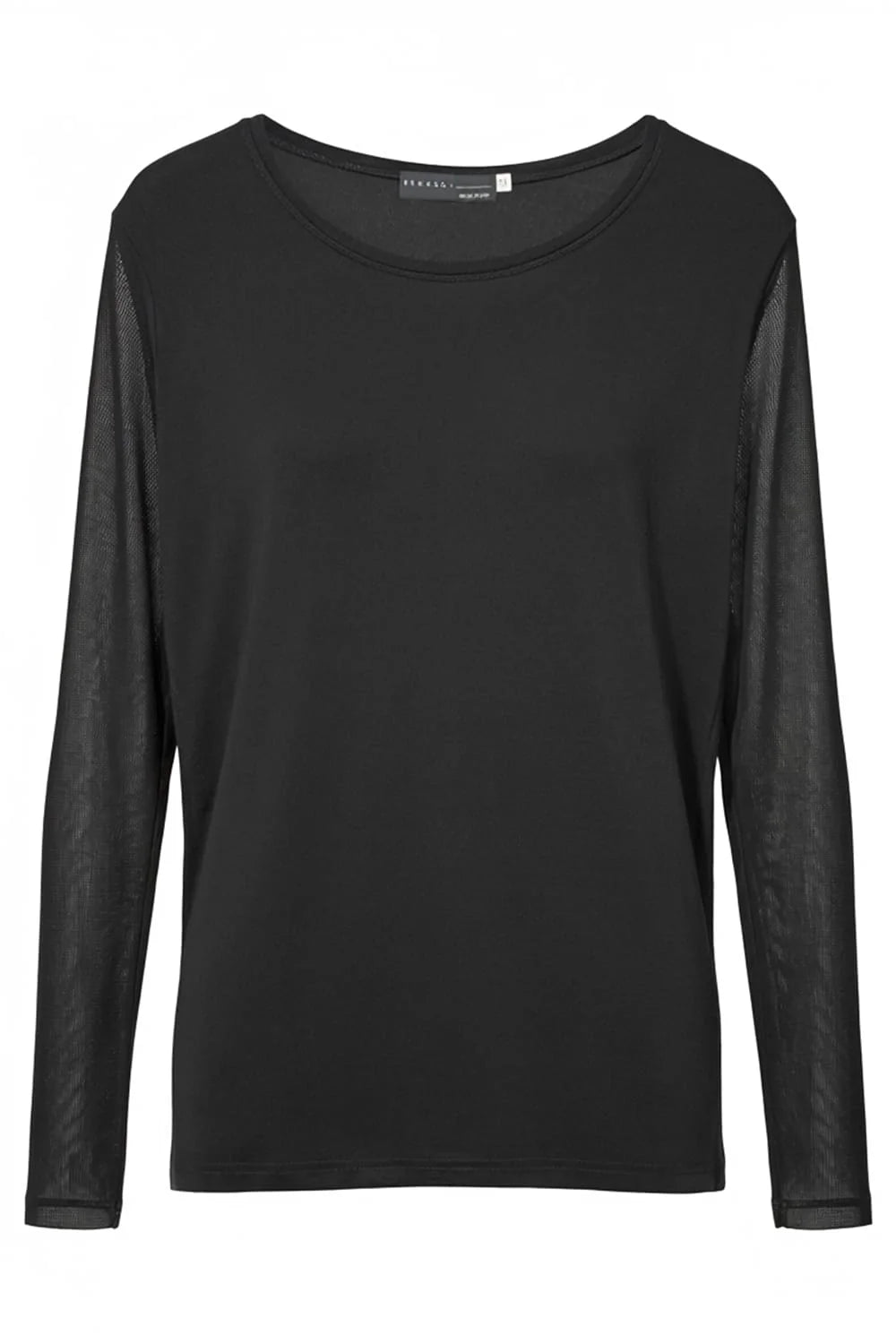 Black Mesh Sleeve Top