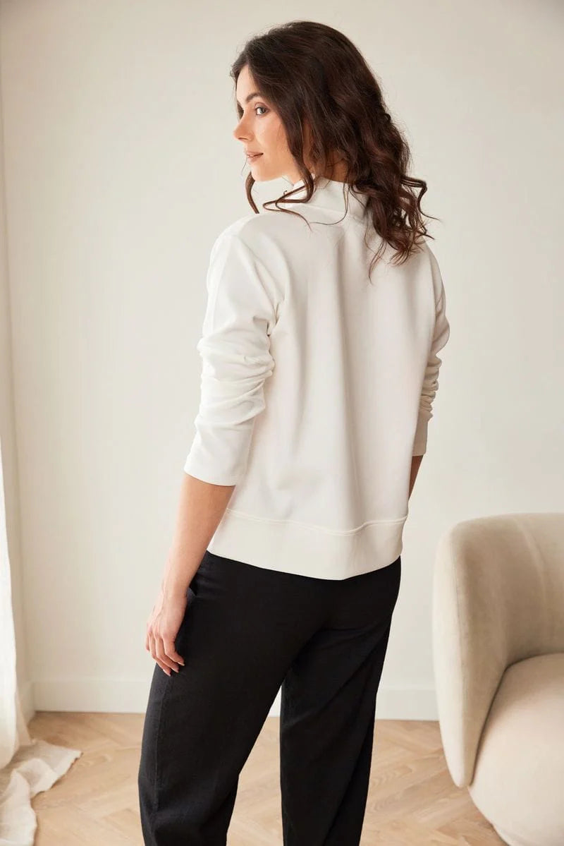 White Black Stripe Pocket Jacket