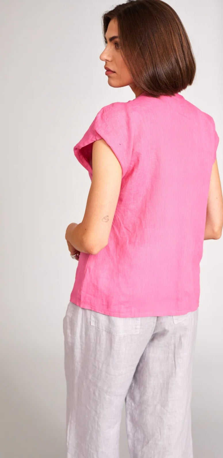 Pink Linen Top