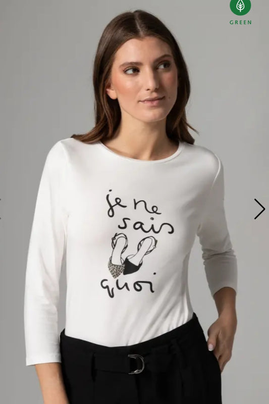 Cream Top With Shoe Print