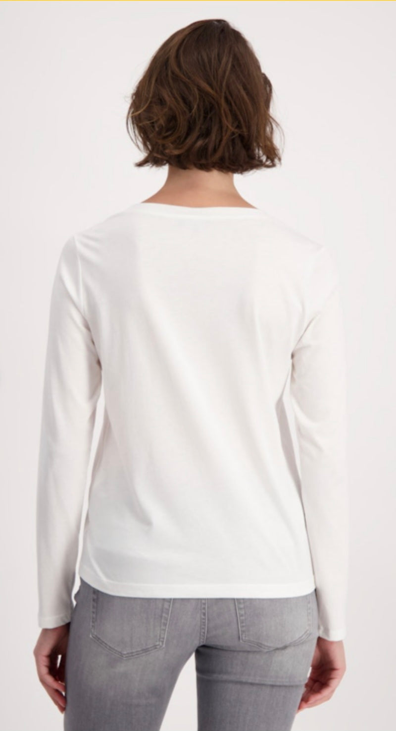 Cream Top With Grey Pattern