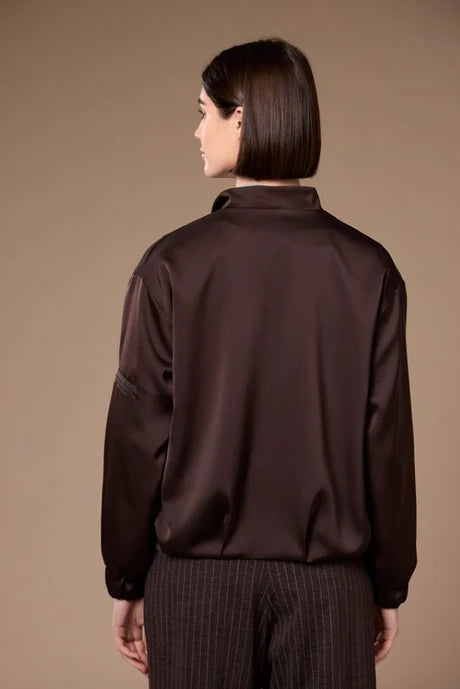 Brown Satin Look Jacket