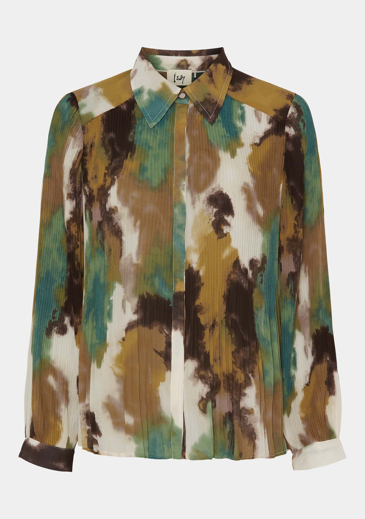 Green And Rust Printed Shirt