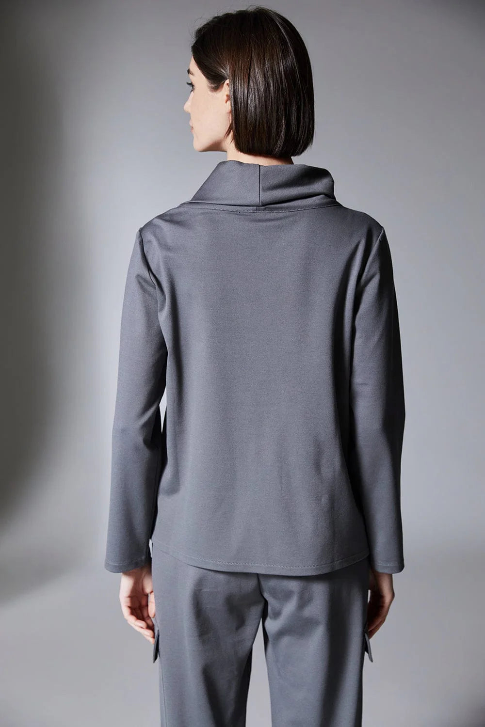 Kahki Cowl Pintuck Top