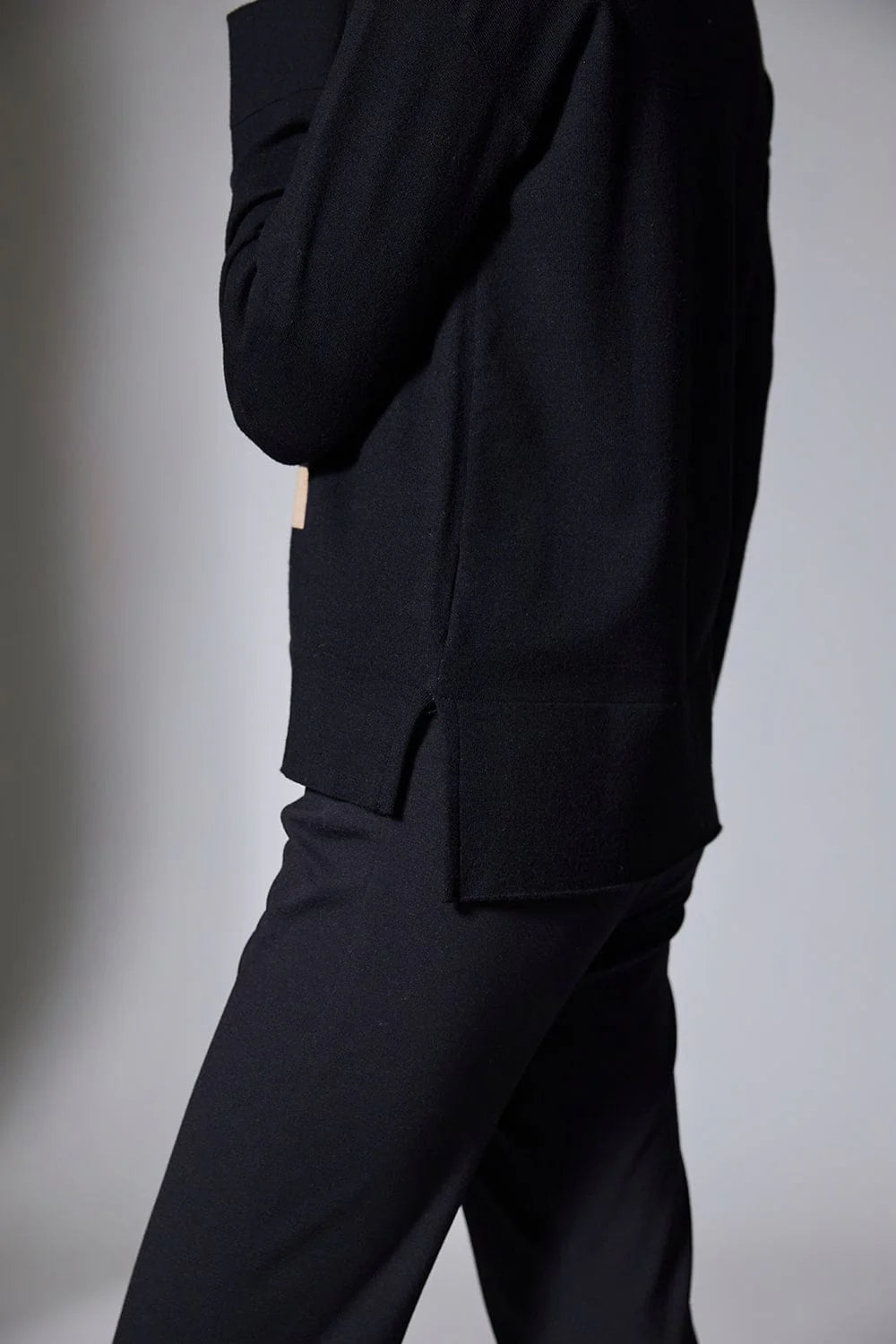 Black Turn Up Trousers