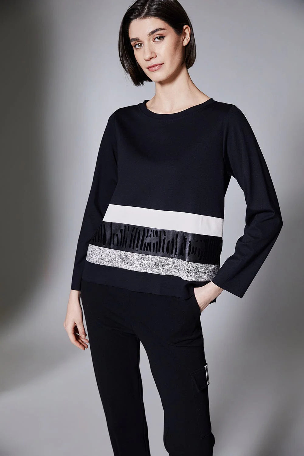 Black Stripe Pocket Trouser