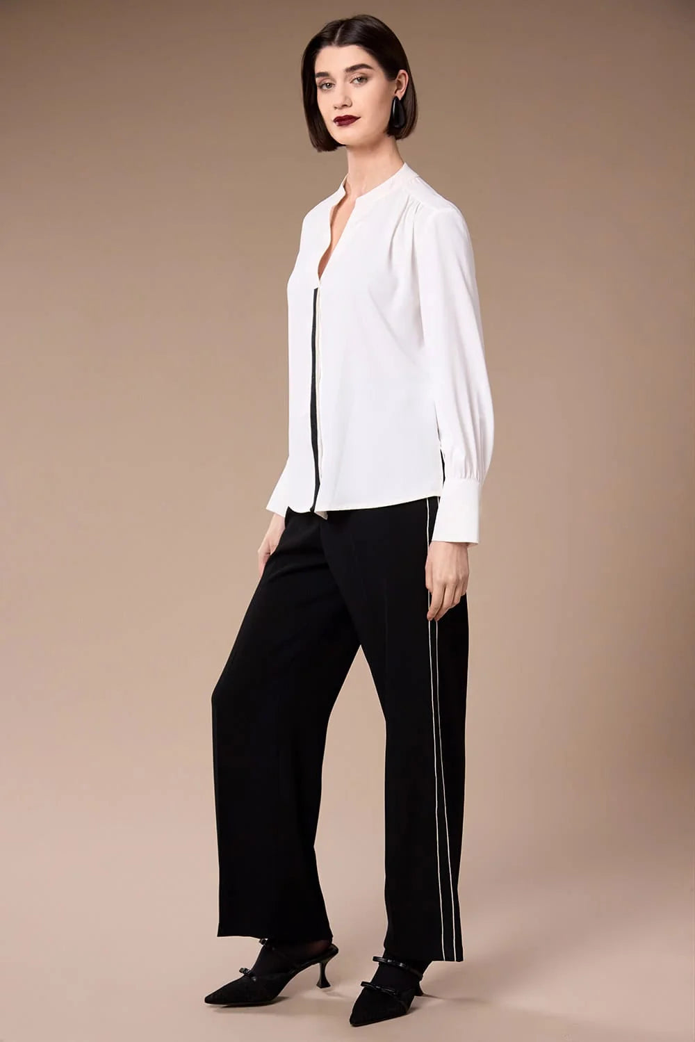White Cocktail Trim Blouse