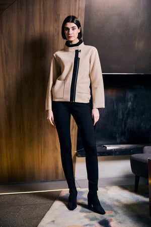 Beige Side Zip Jacket