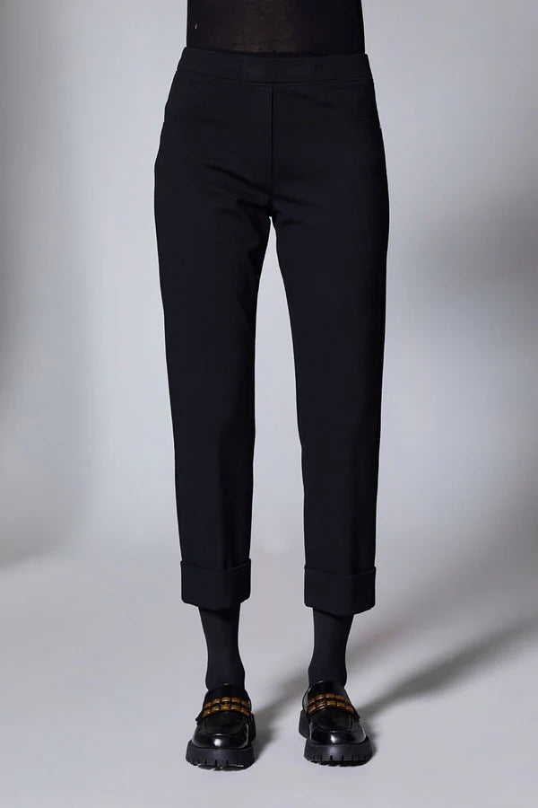 Black Turn Up Trousers