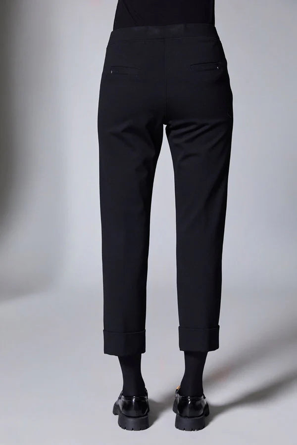 Black Turn Up Trousers