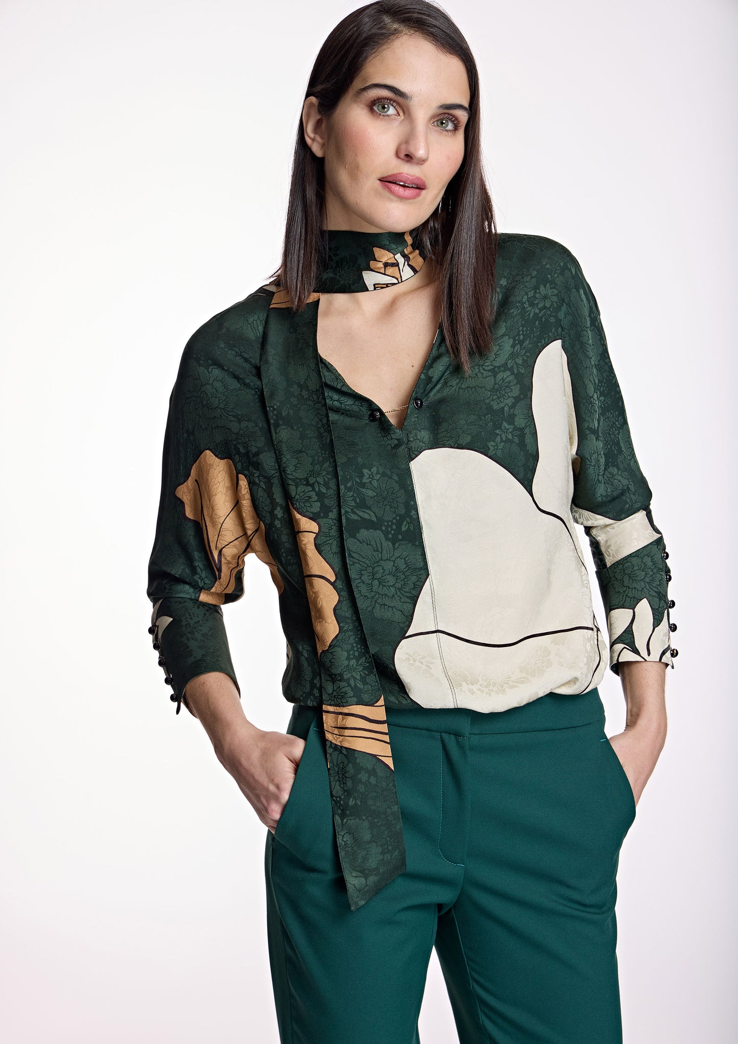 Green Printed Blouse