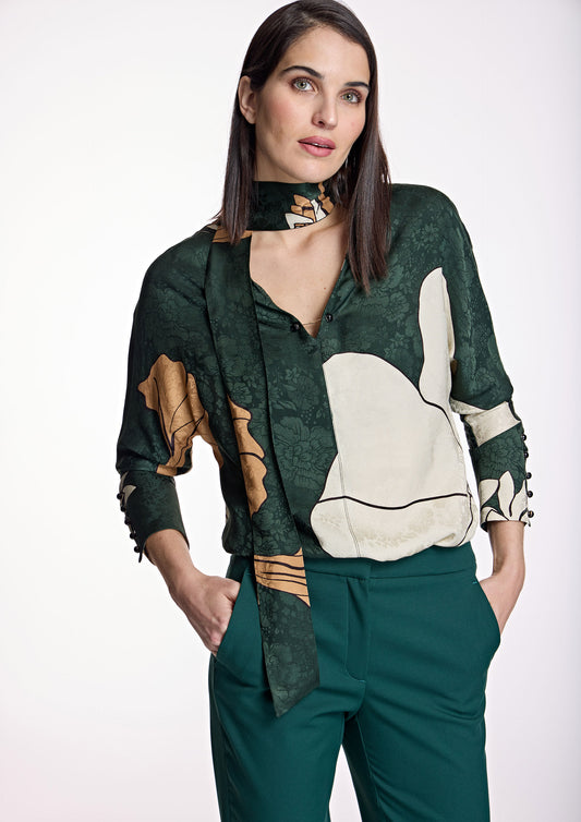 Green Printed Blouse