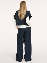 Luna Navy Pleat Trousers