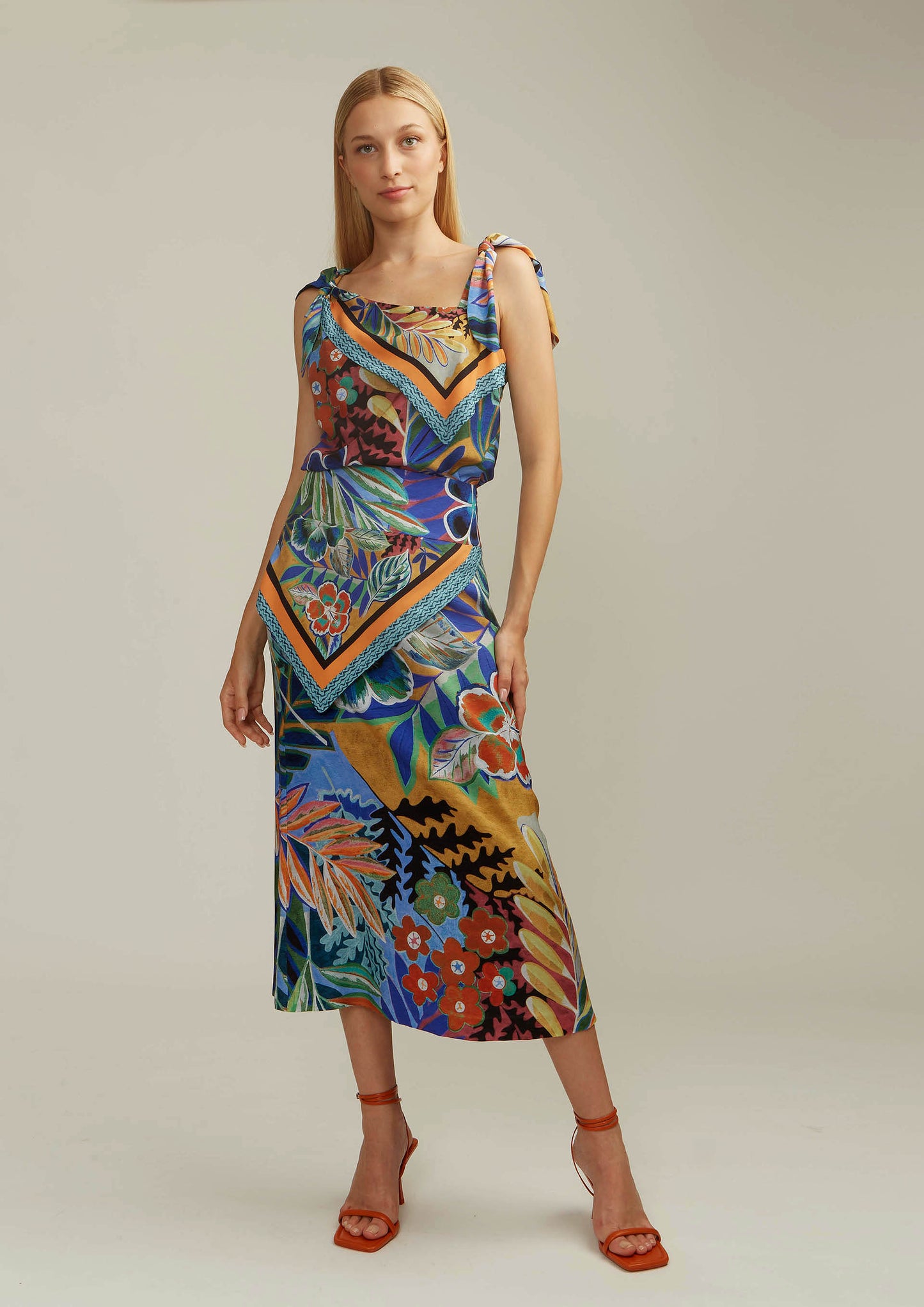 Multicolour Sleeveless  Top