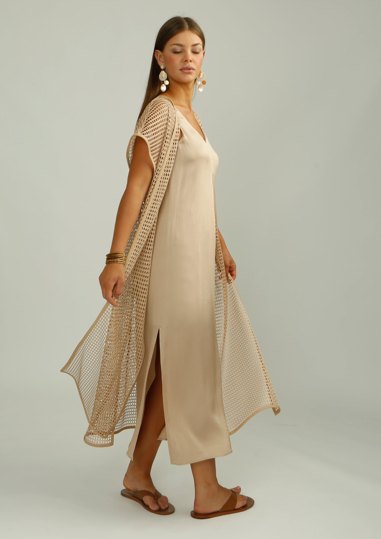 Beige Midi Dress