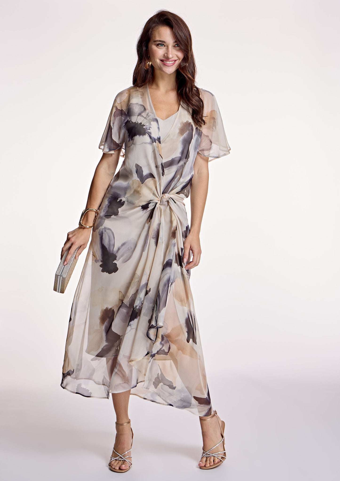Printed Dress With Front Knot