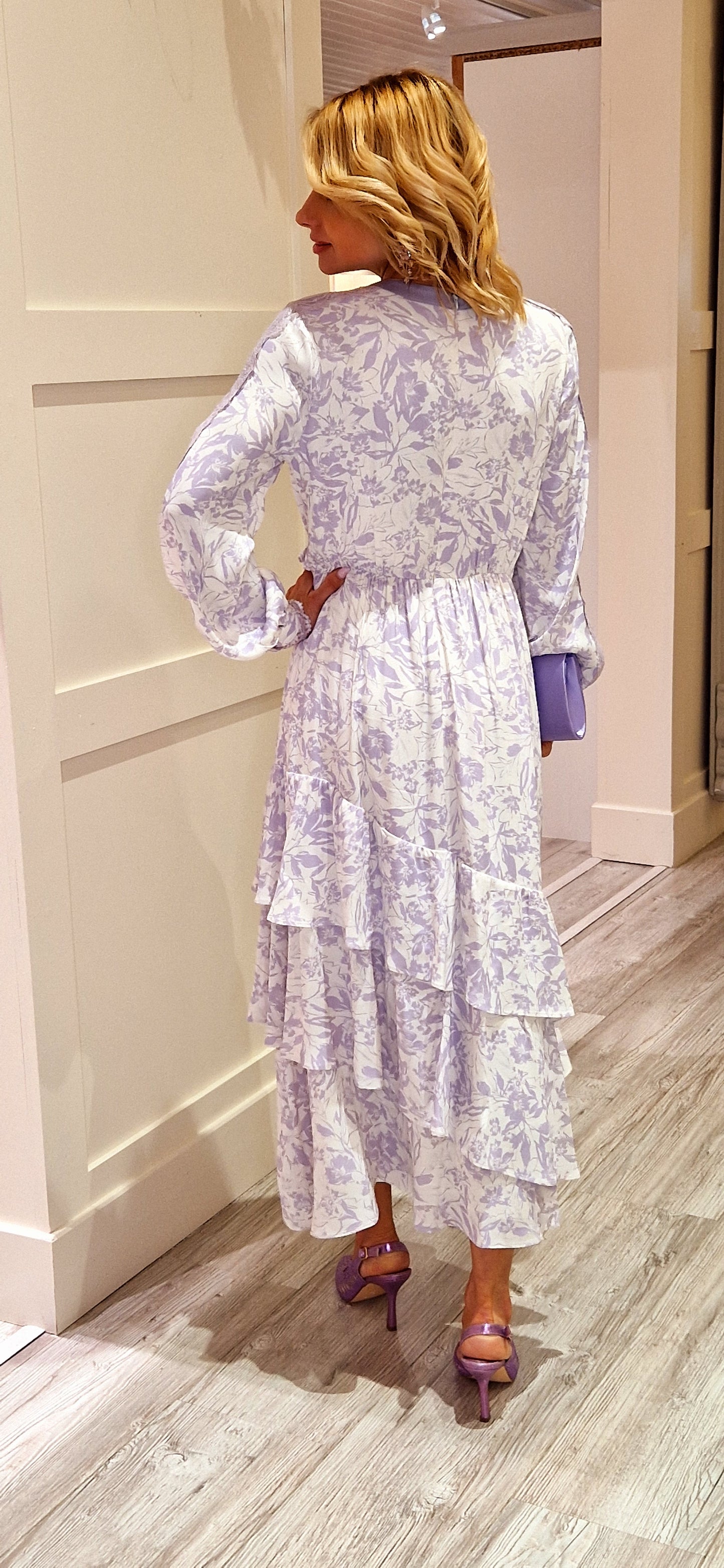 Lavender White Lace Dress