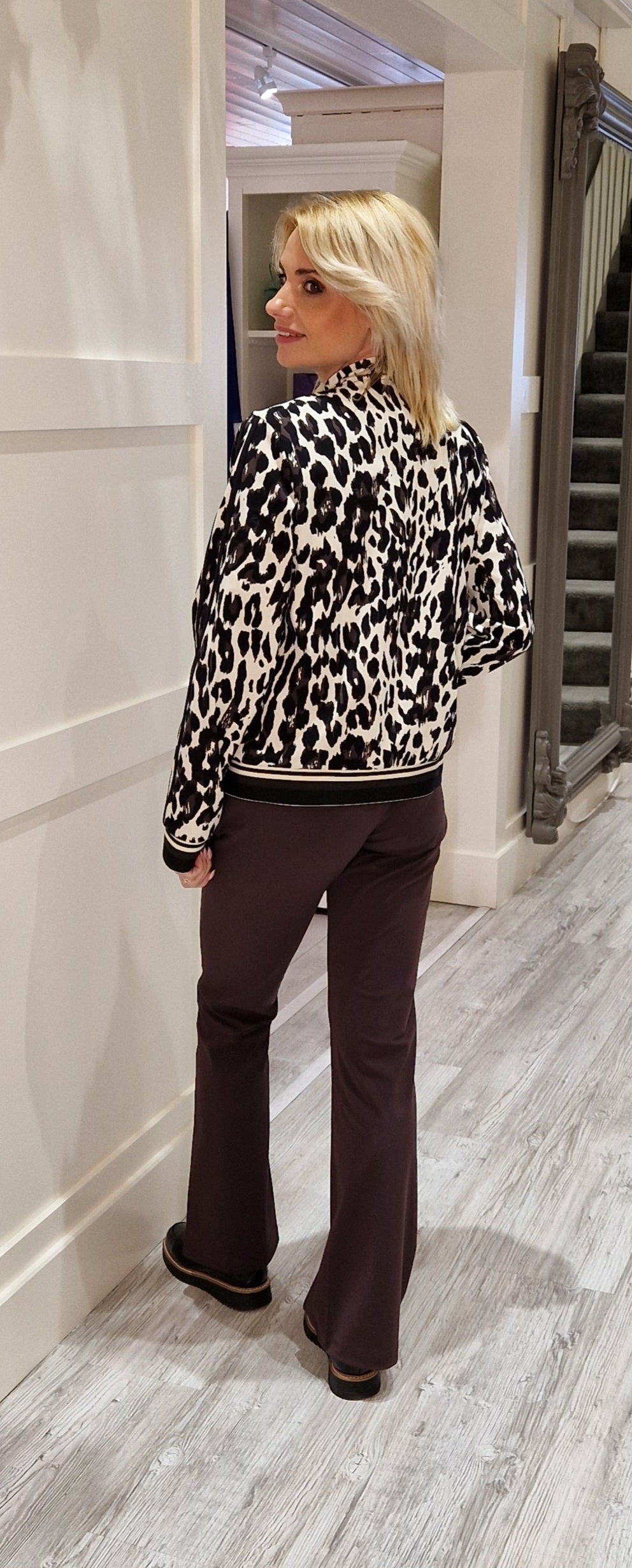 Black Espresso Leopard Print Jacket