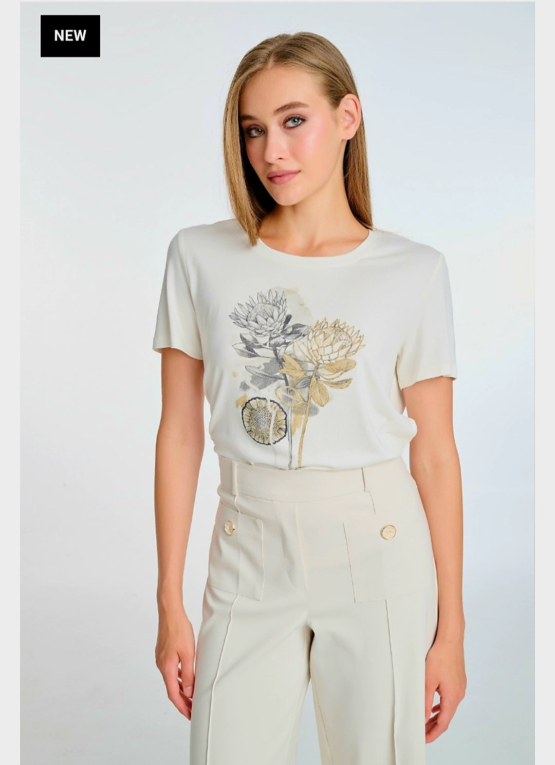 Cream Flower Top