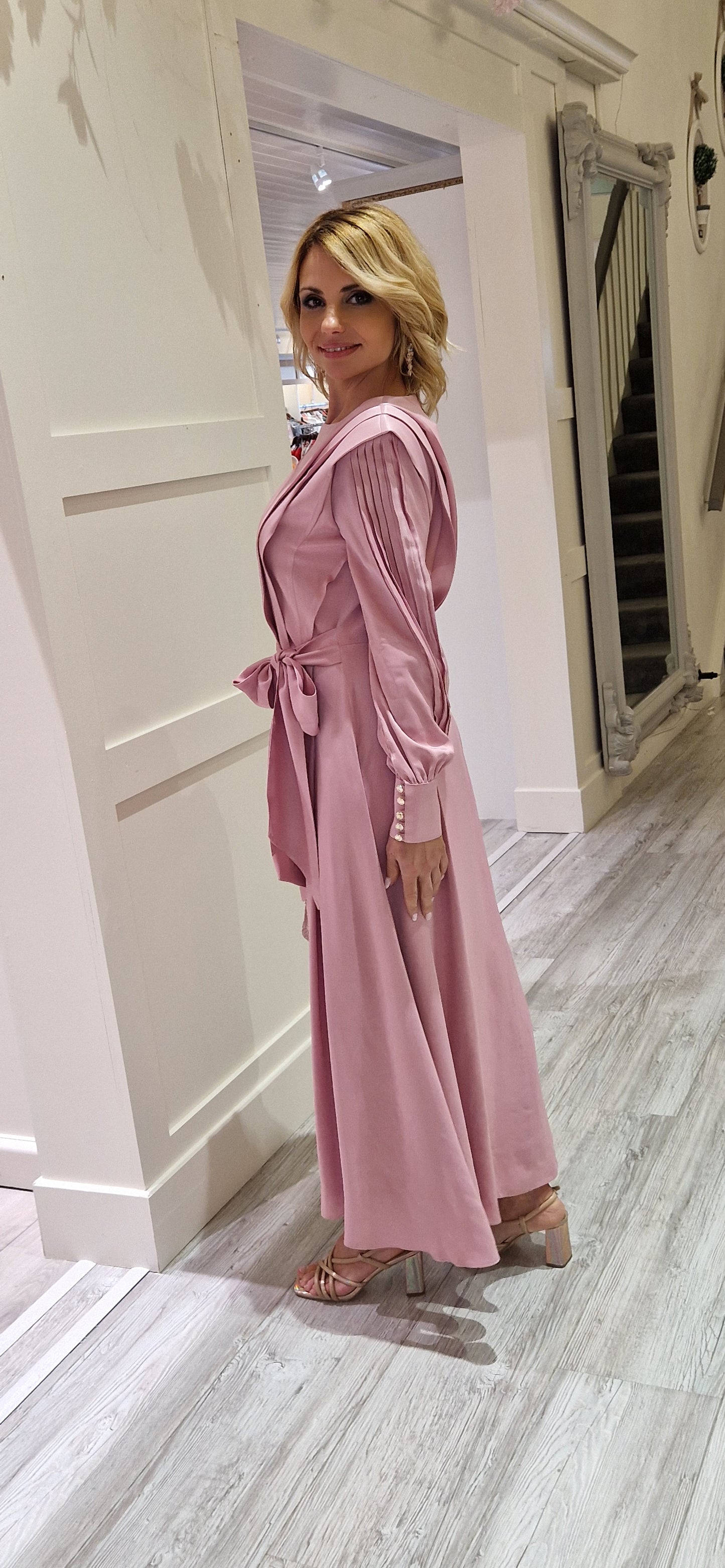 Pink Pleat Dress