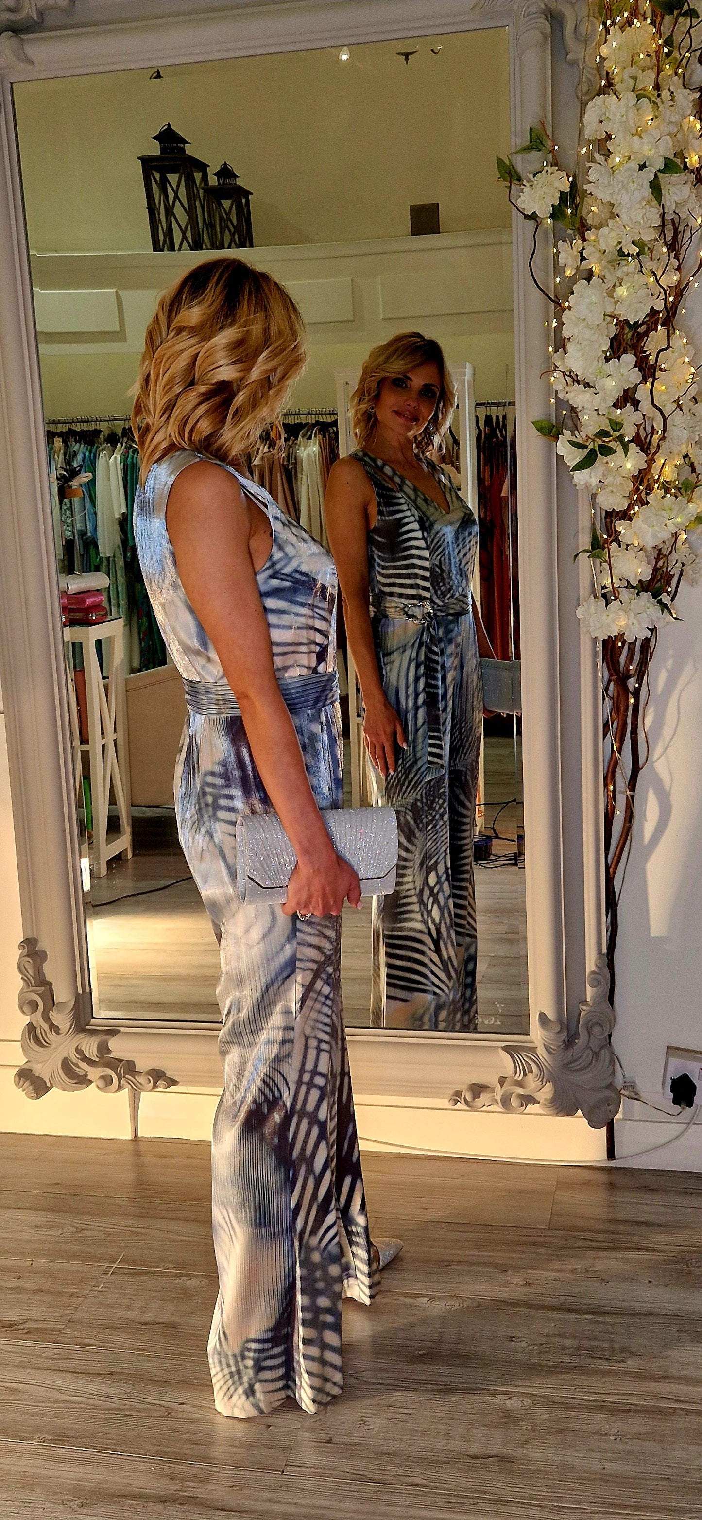 Metallic Blue Jumpsuit