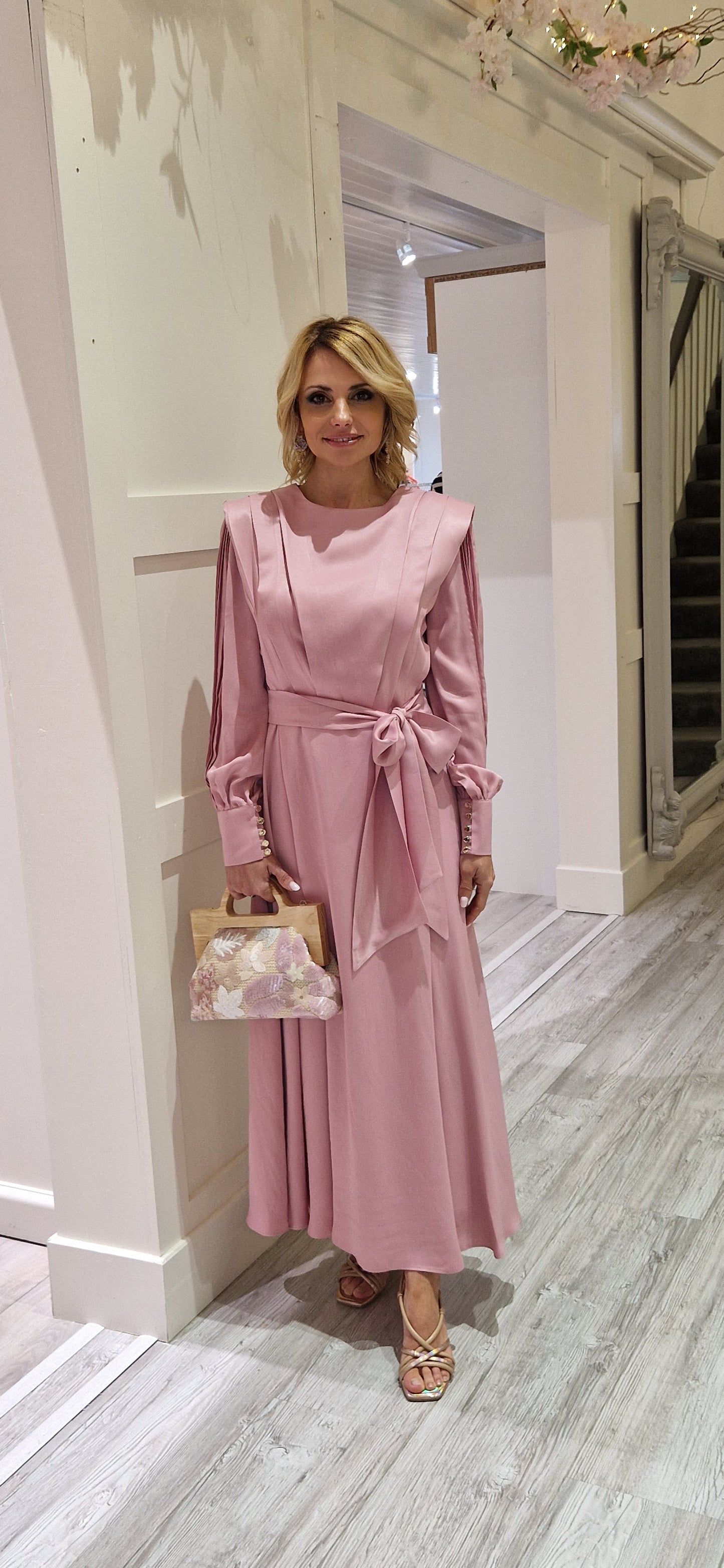 Pink Pleat Dress