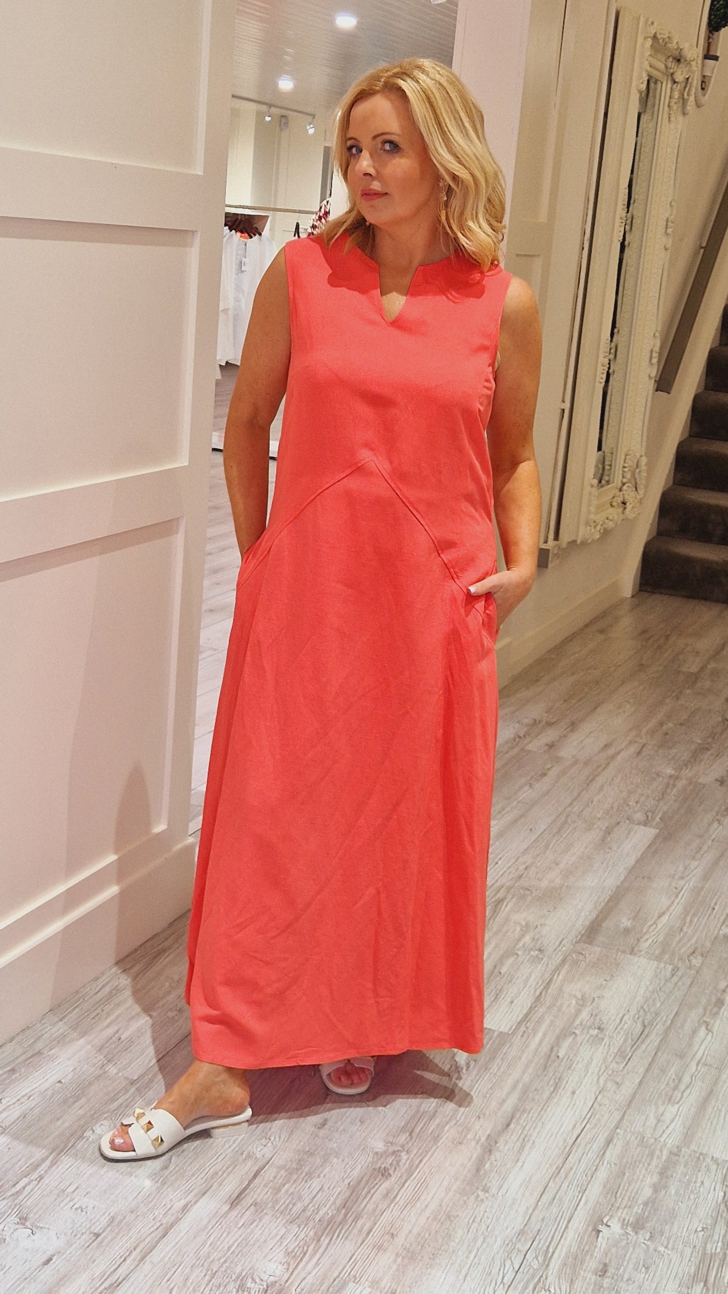 Coral Long Dress