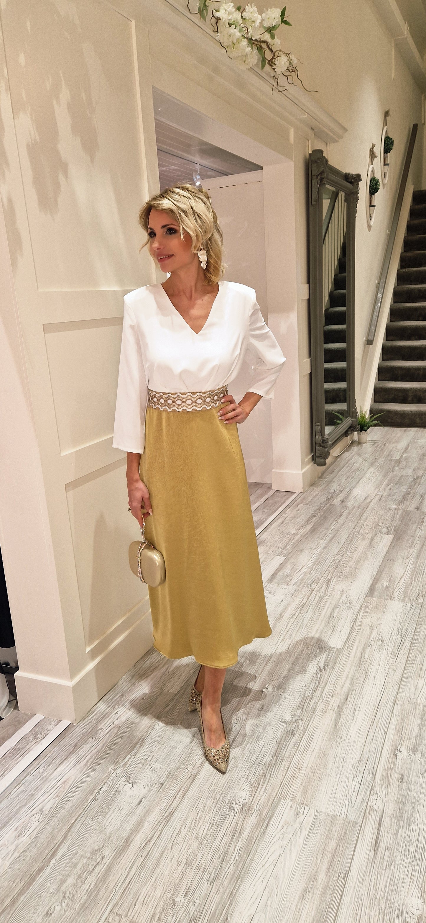 Cream and Mimosa Dress