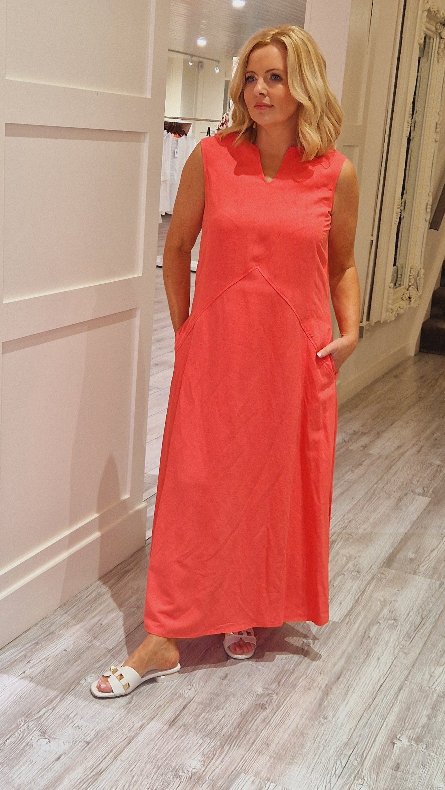 Coral Long Dress
