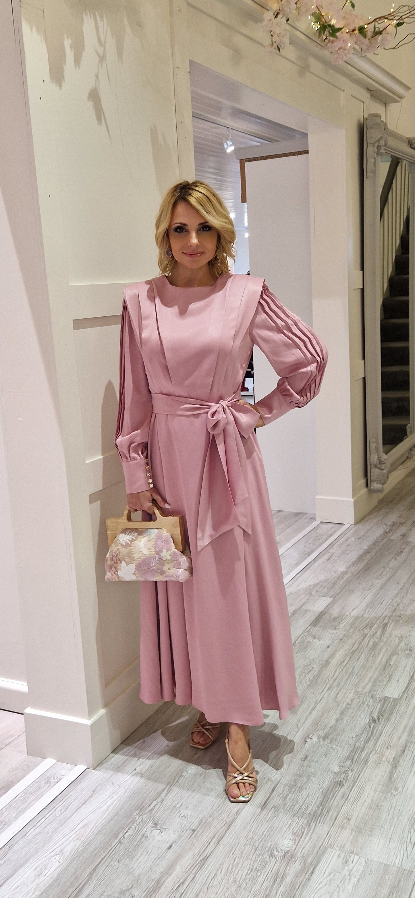 Pink Pleat Dress