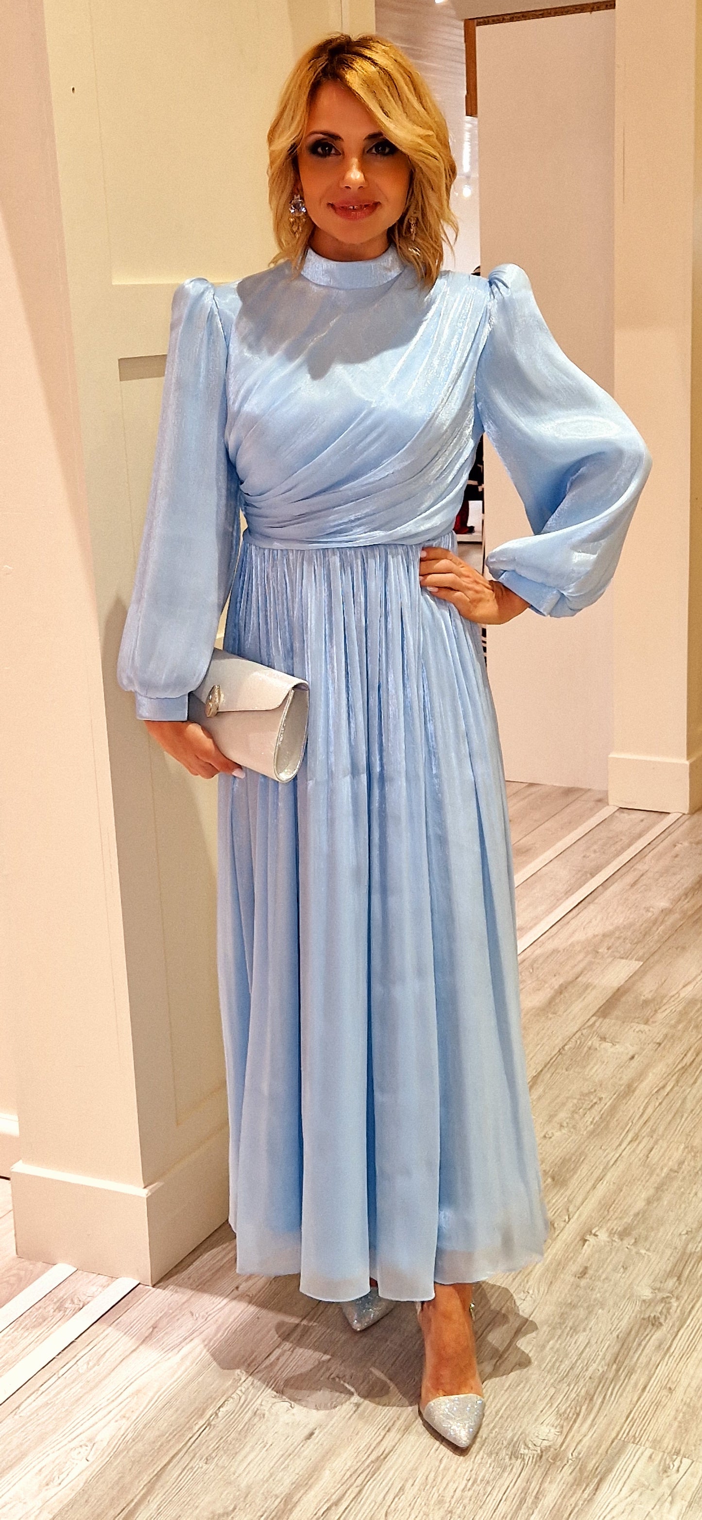 Ice Blue Midi Dress