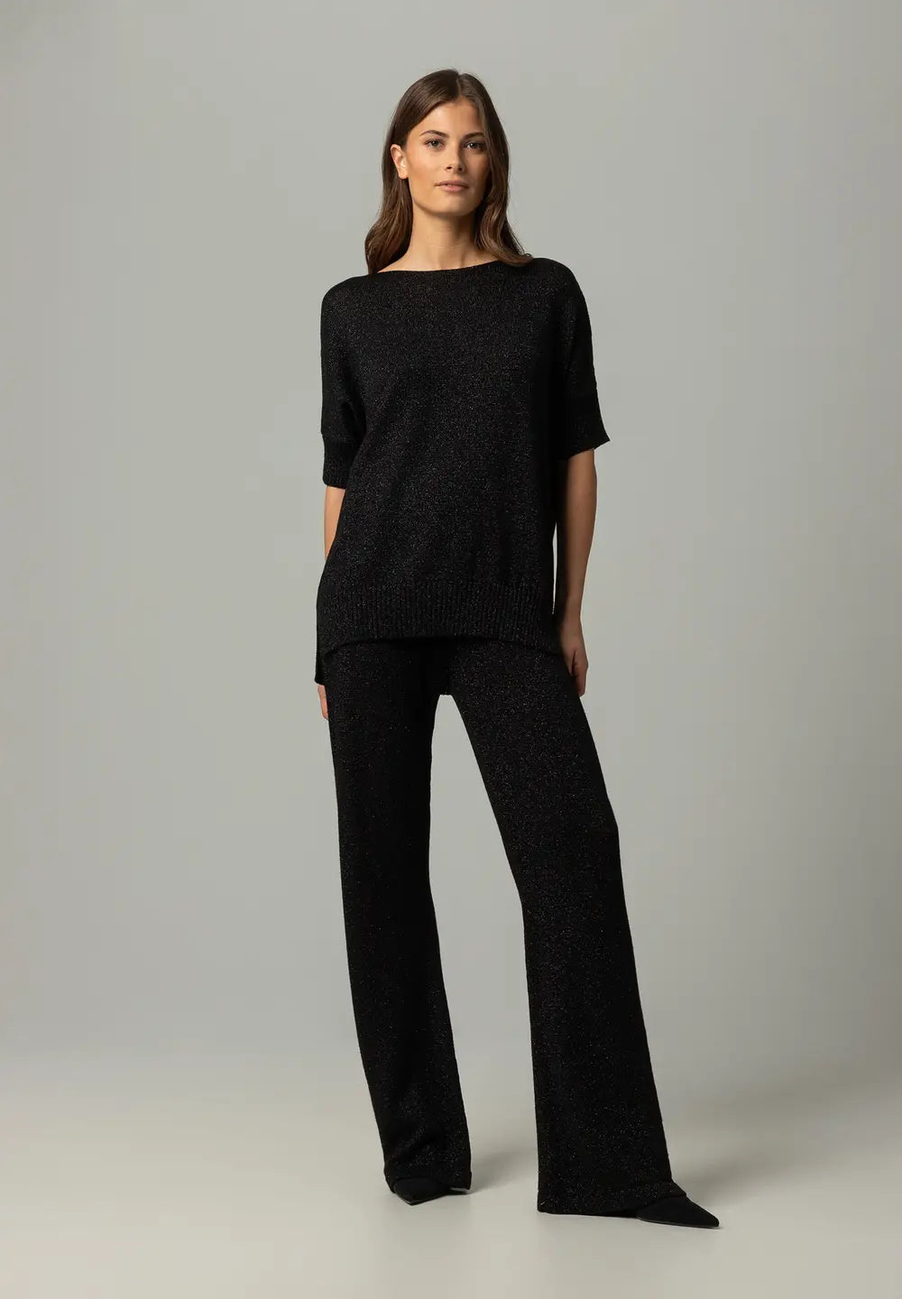 Black Lurex Knit Trousers