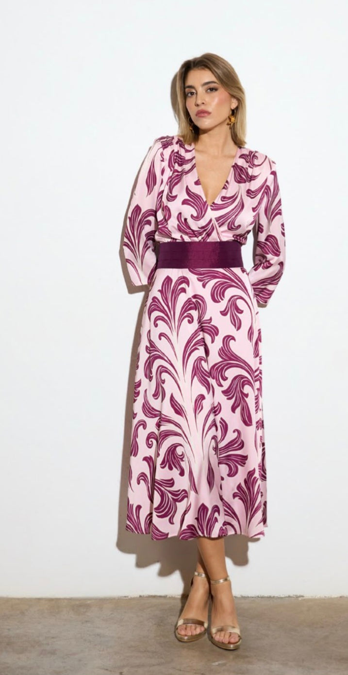Prana Pink And Burgundy Dress