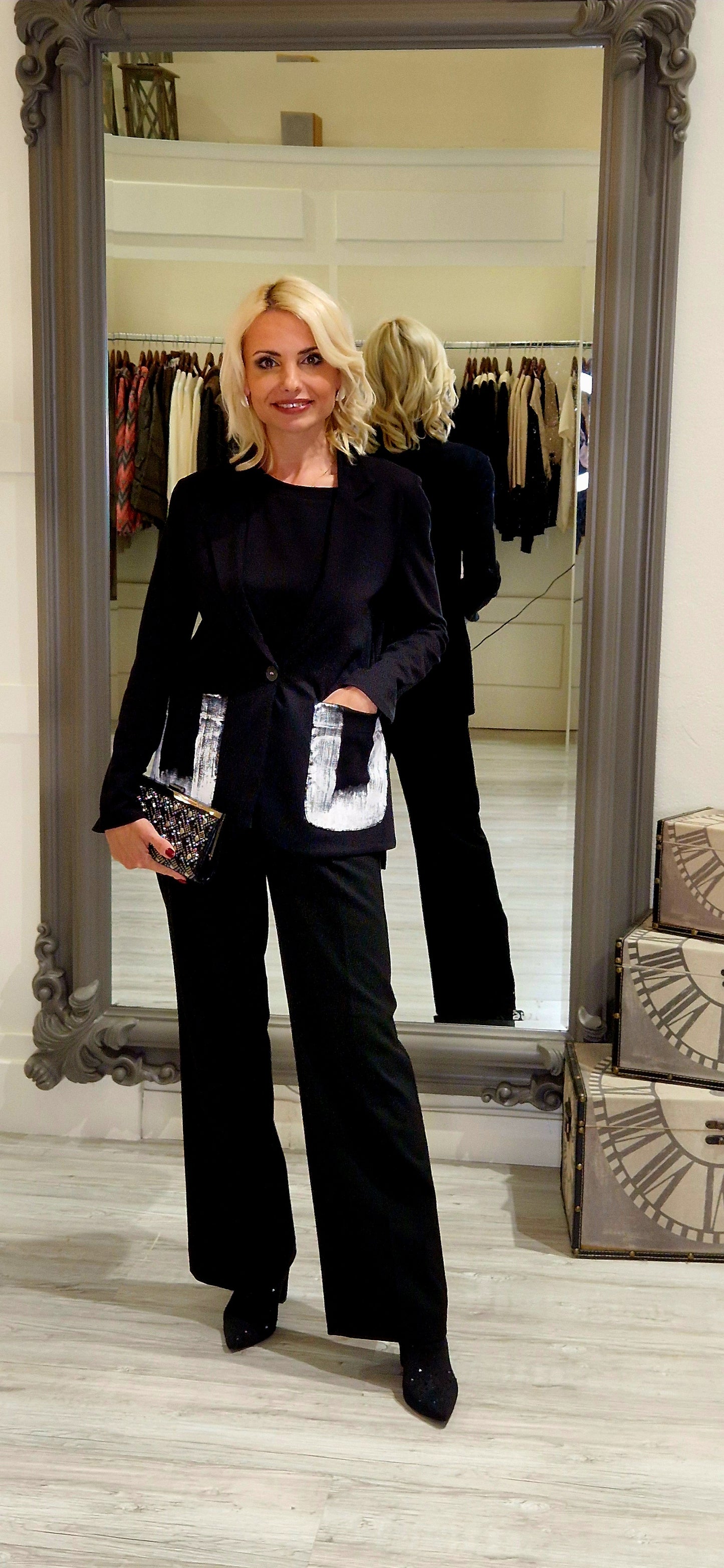 Black Straight-leg Trousers