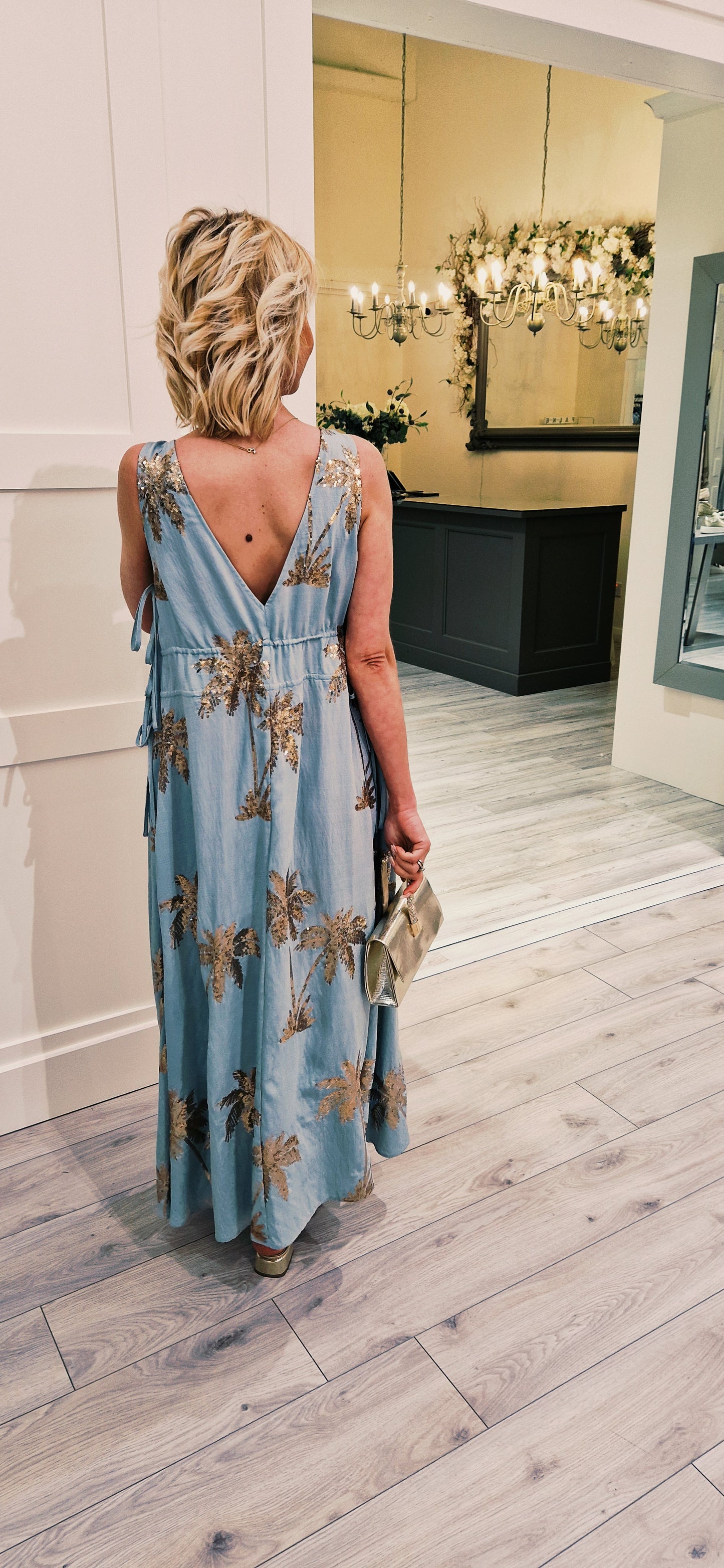 Turquoise Palm Dress