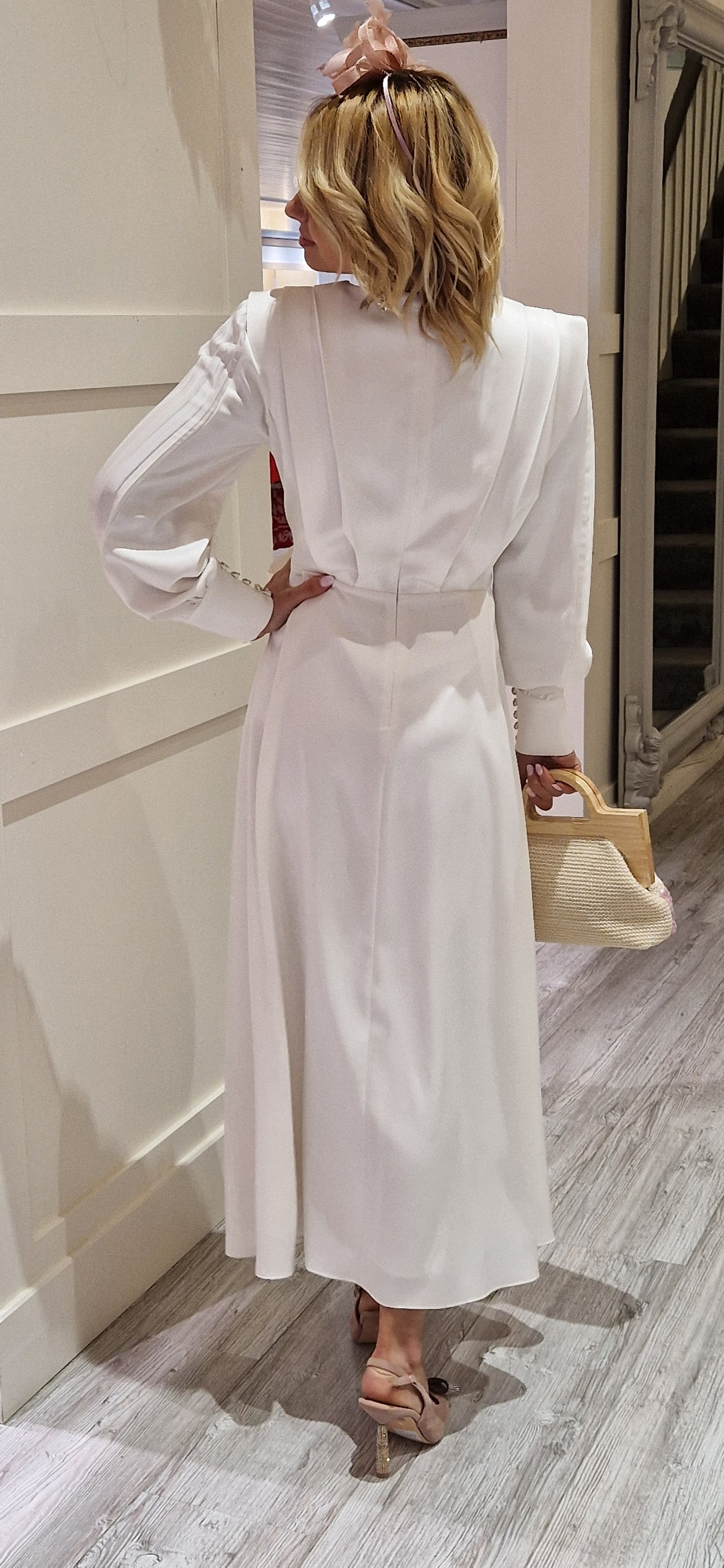 Ecru Pleat Dress