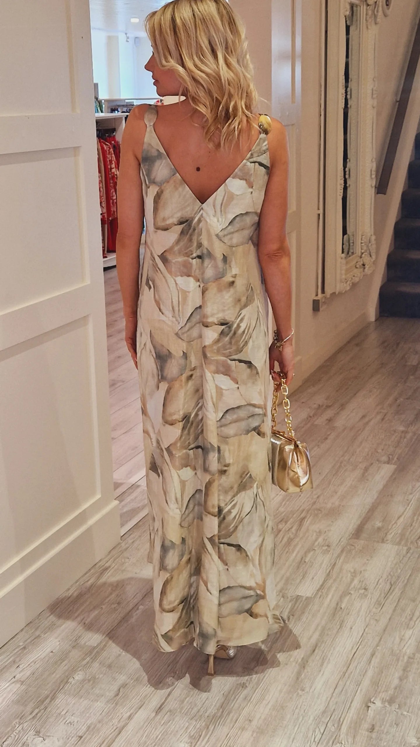 Champagne Flower Midi Dress