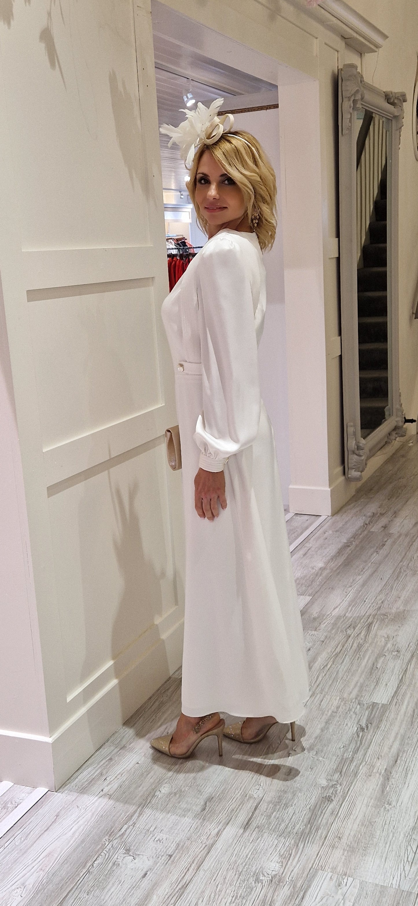 Ecru Pleat Dress