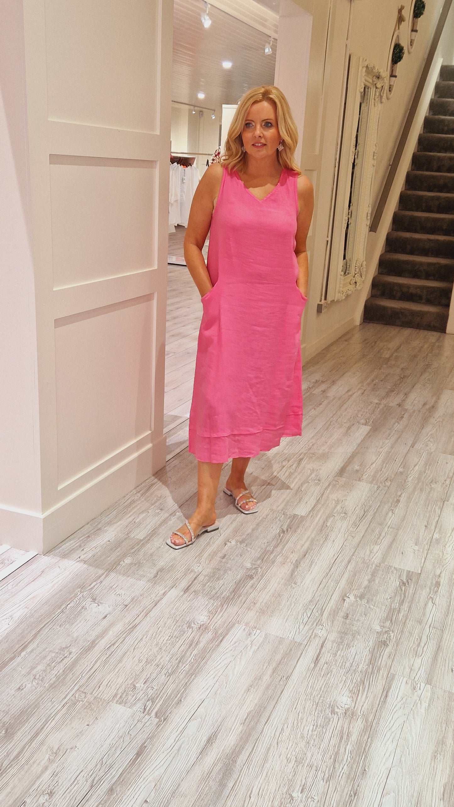 Pink Linen Dress