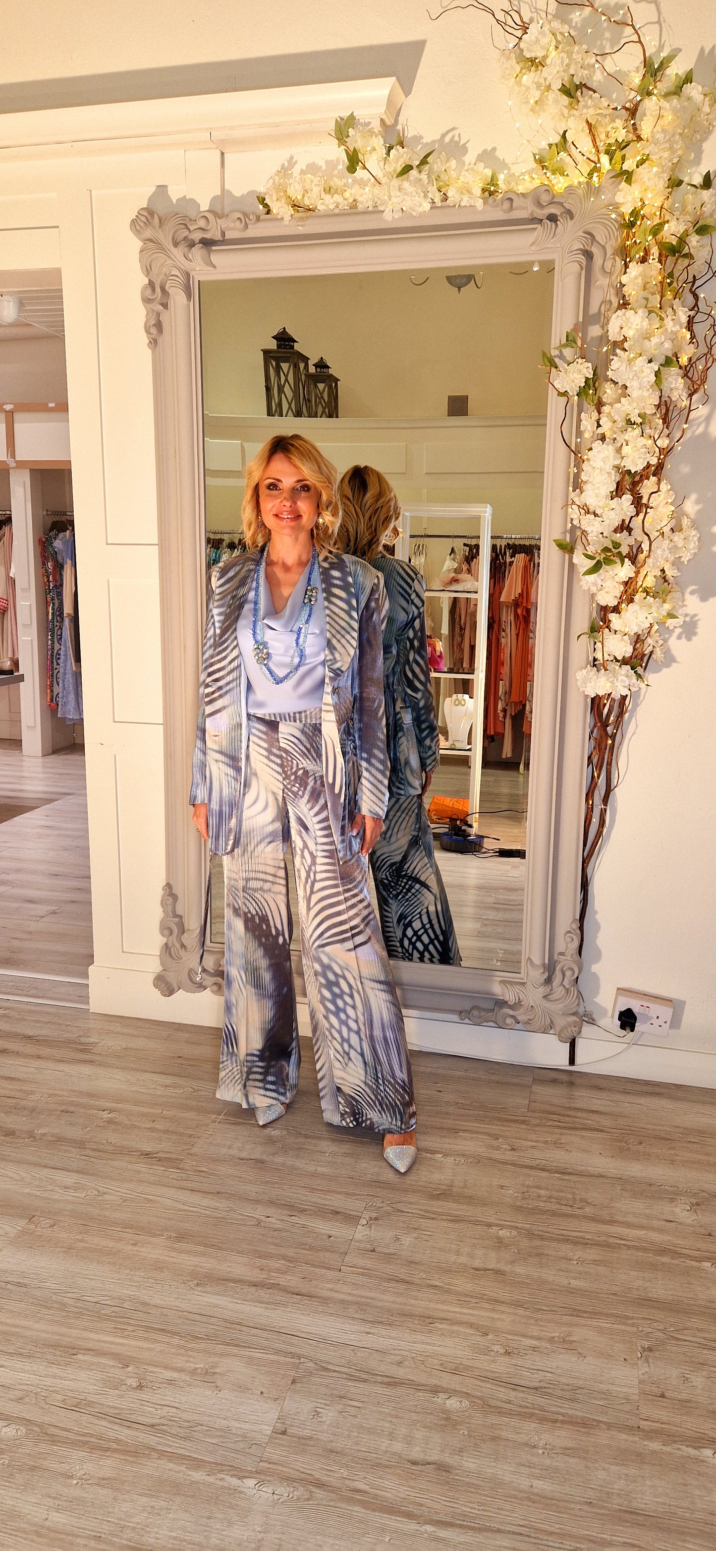 Metallic Blue Trousers