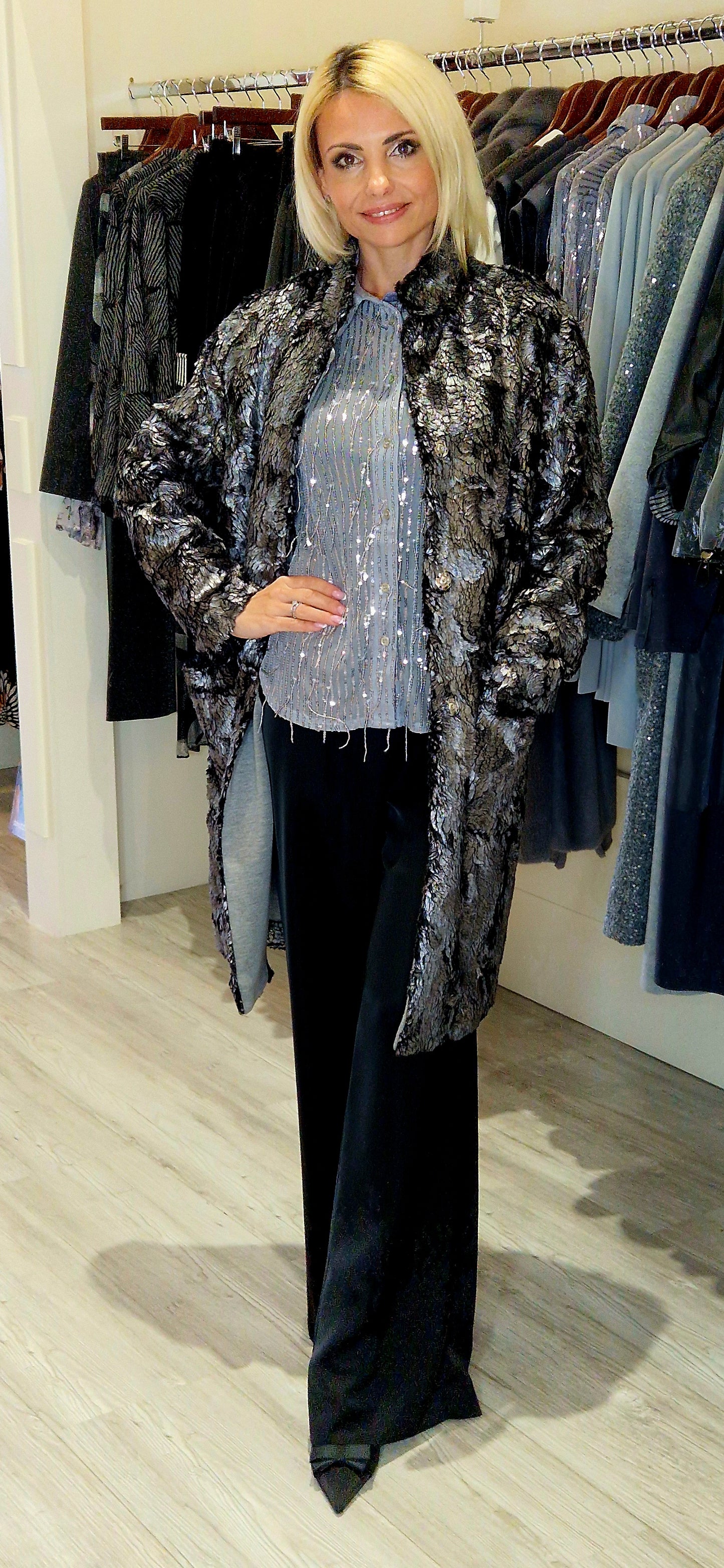 Grey Shimmer Coat